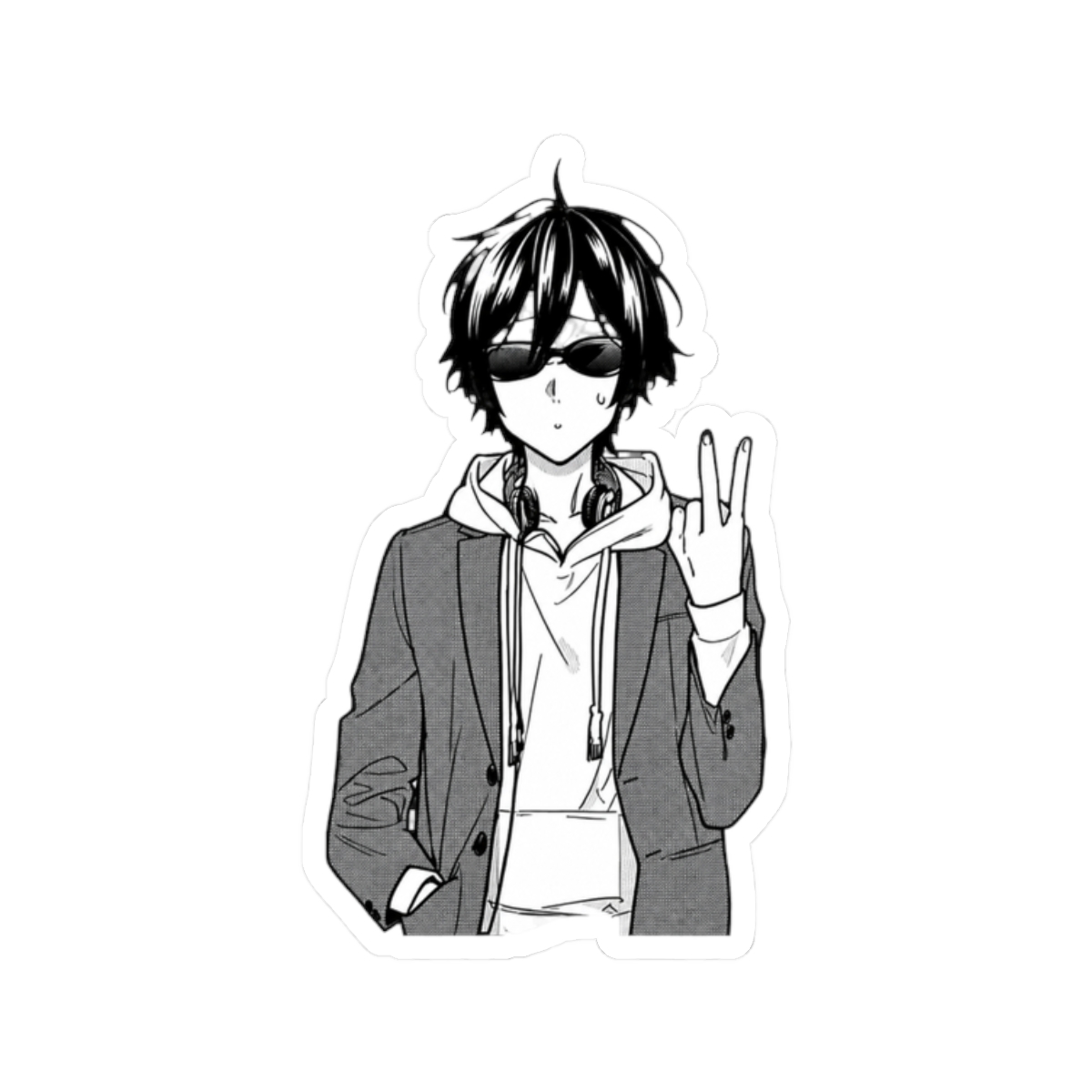 peace sign miyamura sticker | Horimiya - alternate angle 3, merchandise